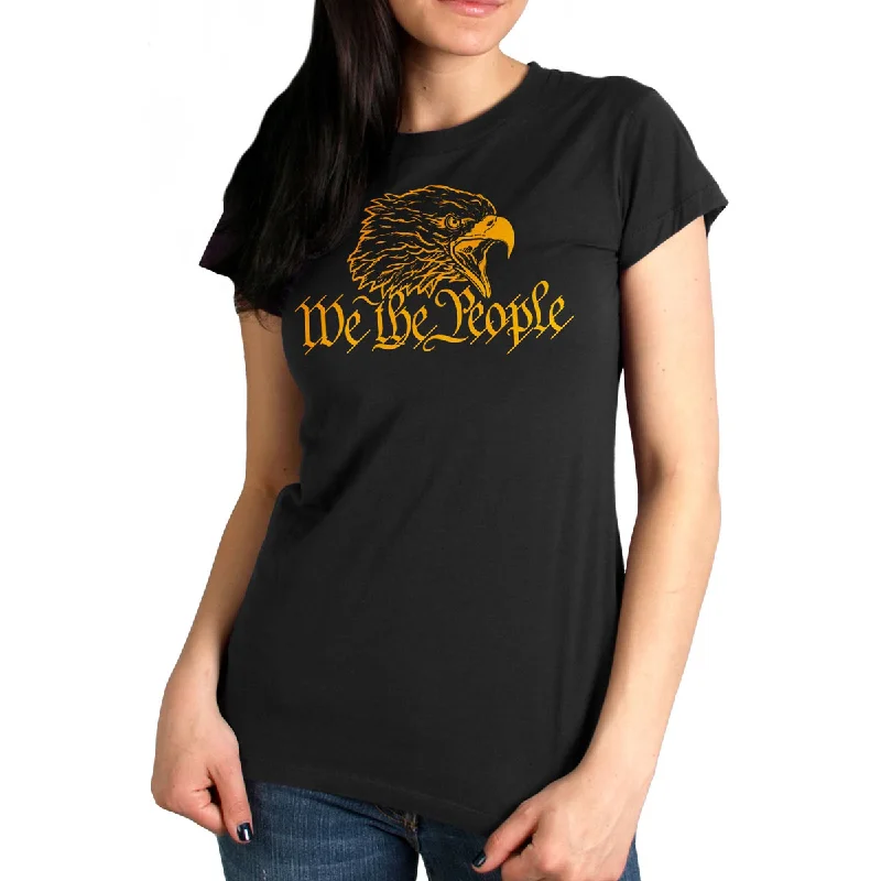 Modern Women's Fashion with Vintage Touches Hot Leathers GLR1556 Women's We the People Black Print T-Shirt