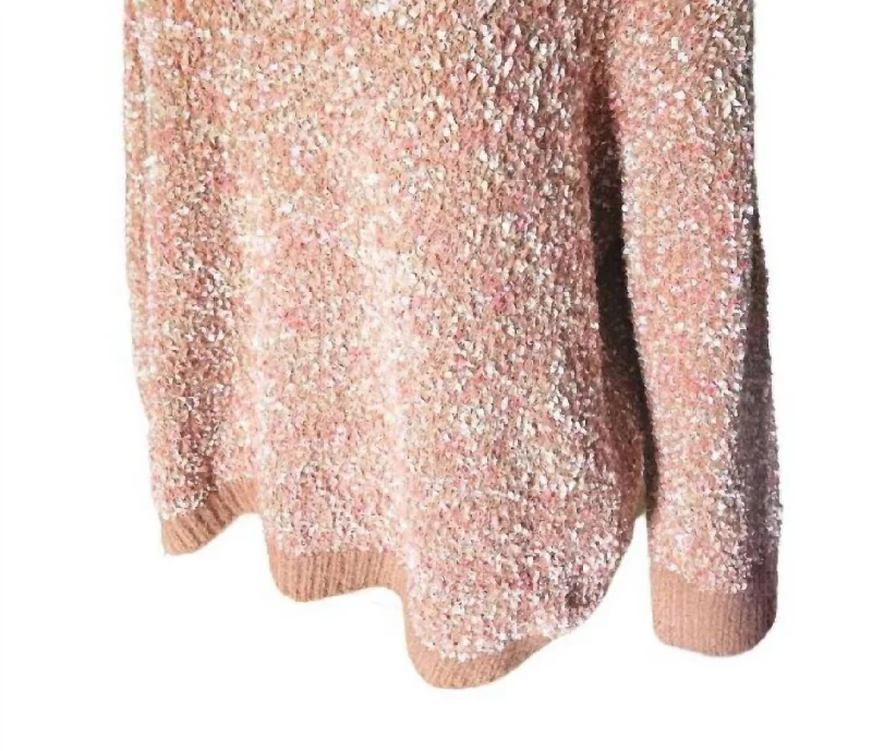 Women's Outfit Marled Shine Cozy Sweater In Brown/pink