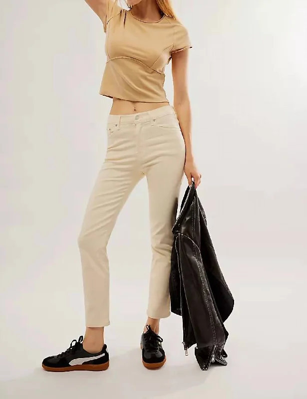 Online Boutiques Coated Skinny Jeans In Vanilla