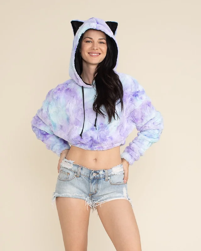 Elegant Women's Clothing Online Mer-Kitty Classic Ultra Soft Faux Fur Crop Hoodie | Women's