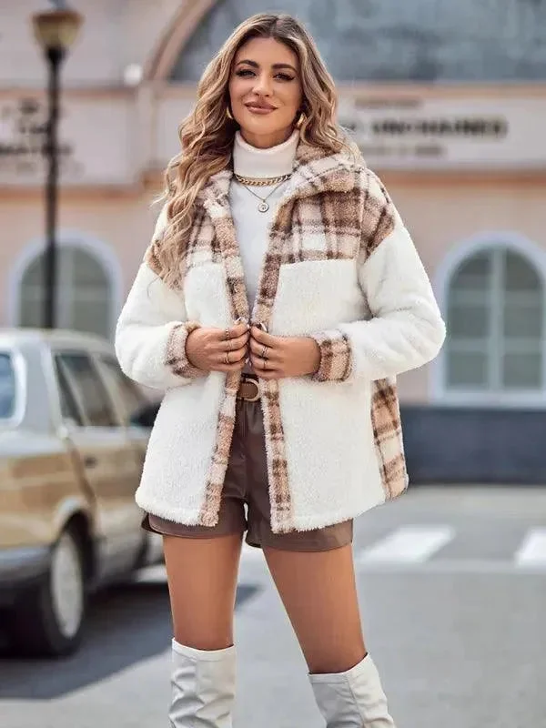 Flash Discount Plaid Hooded Loose Women’s Coat