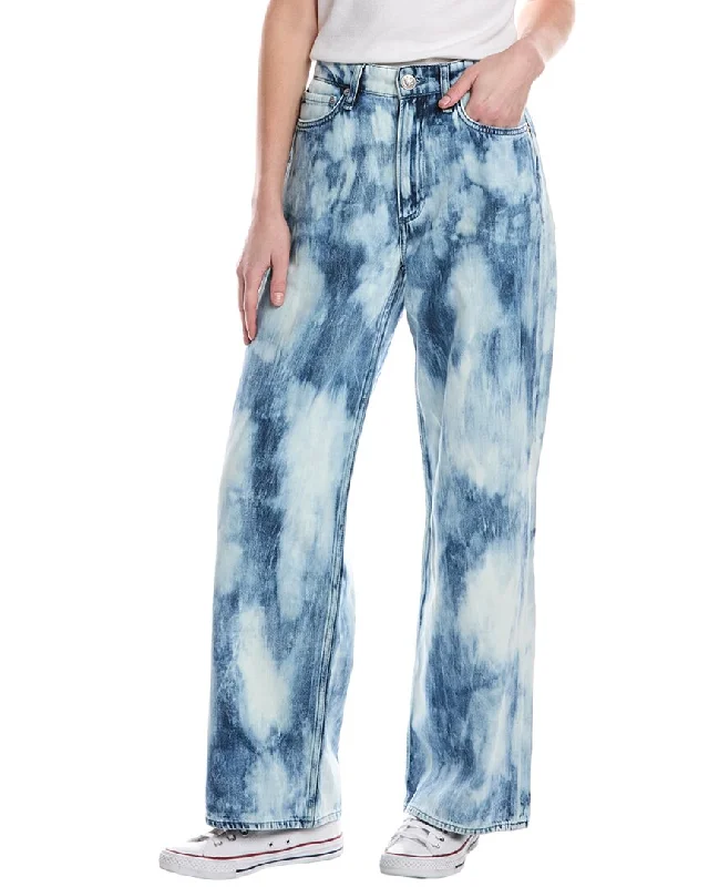 Stylish Clothes For Women rag & bone Logan Indigo Watercolor Wide Leg Jean