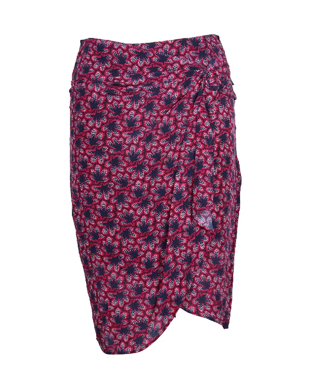 Everyday Women's Fashion Trends Isabel Marant Wrap-Effect Skirt in Red Silk