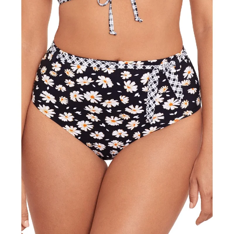 Vintage-Inspired Garments Chick Lit Cherry Dip Womens Floral Print Removable Beltq Swim Bottom Separates