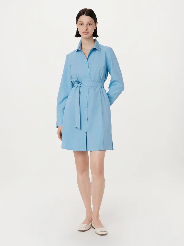 Women's Seasonal Wardrobe Clothing The Poplin Shirt Dress in Sky Blue