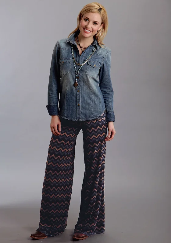 Casual Fashion Trends for Women Stetson Womens Chevron Print Brown Rayon/Spandex Trousers Casual Fashion Trends for Women Stetson Womens Chevron Print Brown Rayon/Spandex Trousers